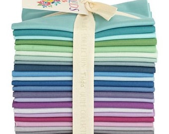 Tilda Solids 25 Fat Quarters Cool Colors