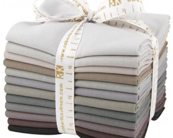 Fat Quarter Bundle Kona Cotton Gray Area, 12pcs/bundle by Robert Kaufman