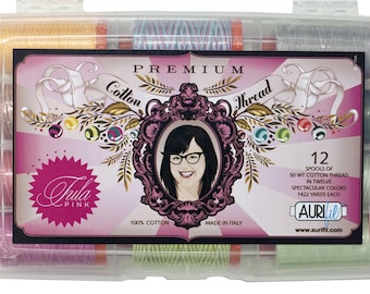Aurifil Tula Premium Thread Collection 50wt 12 Large Spools with storage box