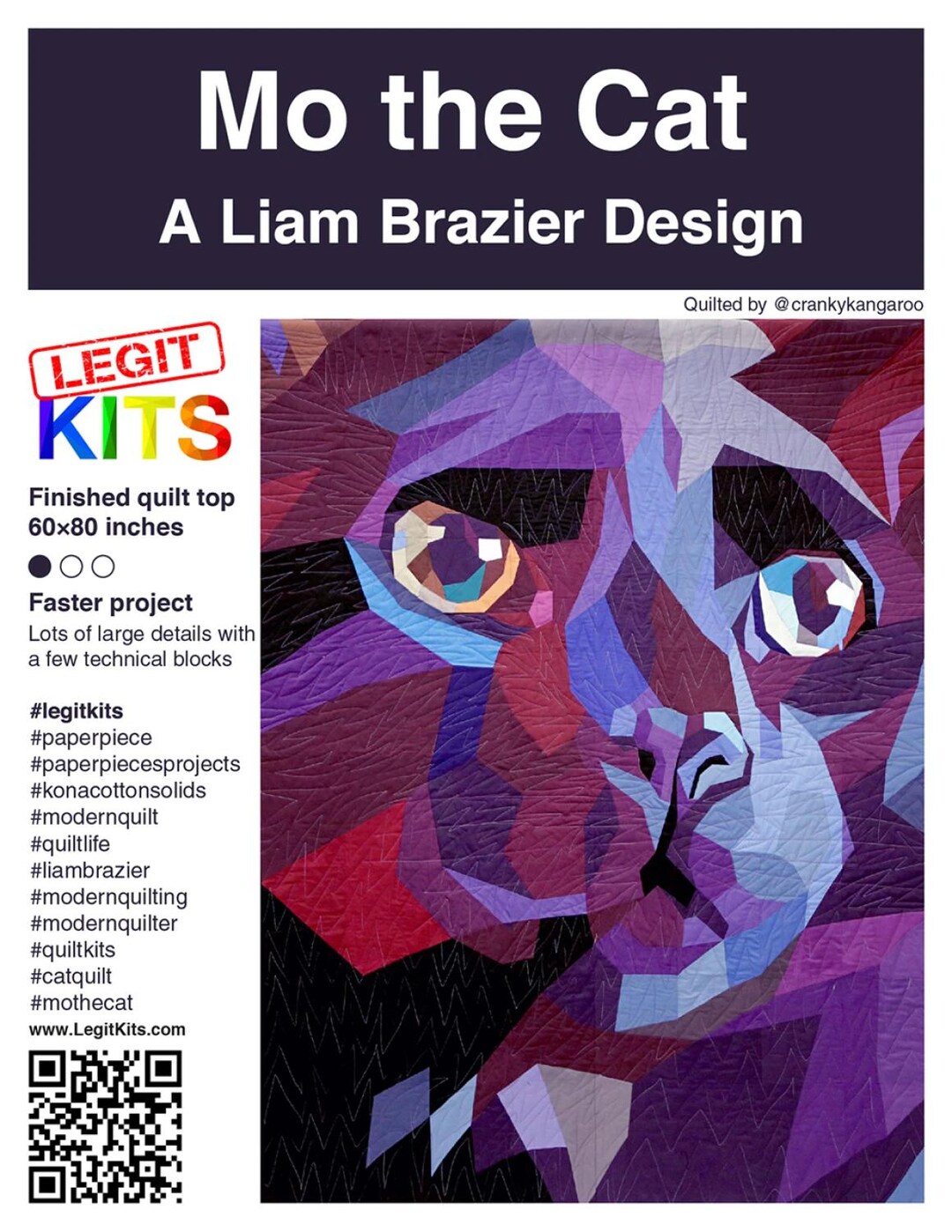 Legit Kits Quilt Pattern Mo The Cat Brand New Legitkit LK PT005 Etsy Legit Kits Quilt Pattern Mo The Cat Brand New Legitkit LK PT005 Etsy