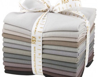 Fat Quarter Bundle Kona Cotton Gray Area, 12pcs/bundle by Robert Kaufman