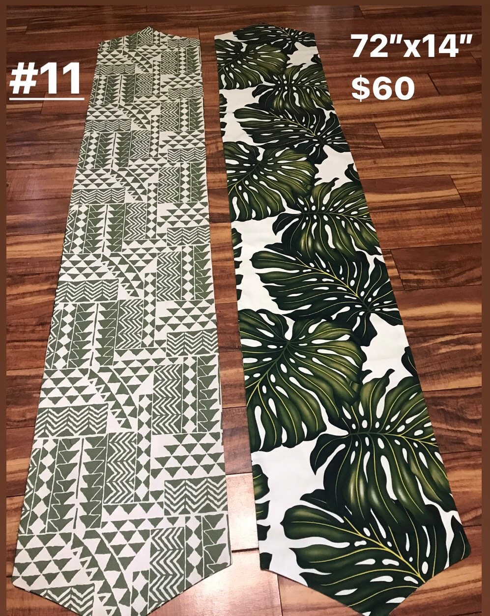 Hawaiian Tribal Printed Table Runner with Reversible Monstera Etsy
