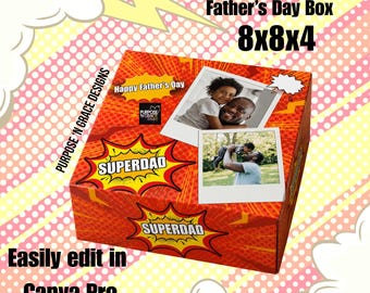 Sjabloon Super Dad Vaderdagverpakking | Komische stijl (digitale download)