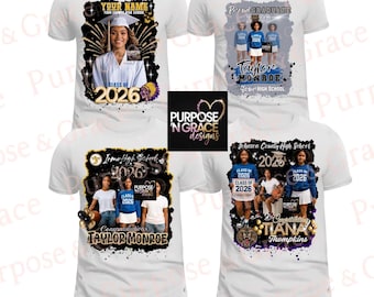 Paquete de plantillas para camisetas de graduación 2026: Diseño de Canva fácilmente editable / Descarga digital instantánea