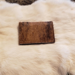 Mini Hair on Hide Cowhide Card Wallet, Four Card Slots, Western Leather Wallet, Minimalist
