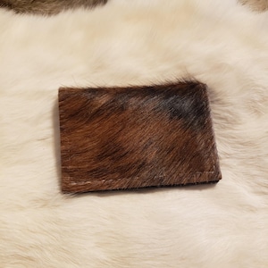 Mini Hair on Hide Cowhide Card Wallet, Four Card Slots, Western Leather Wallet, Minimalist