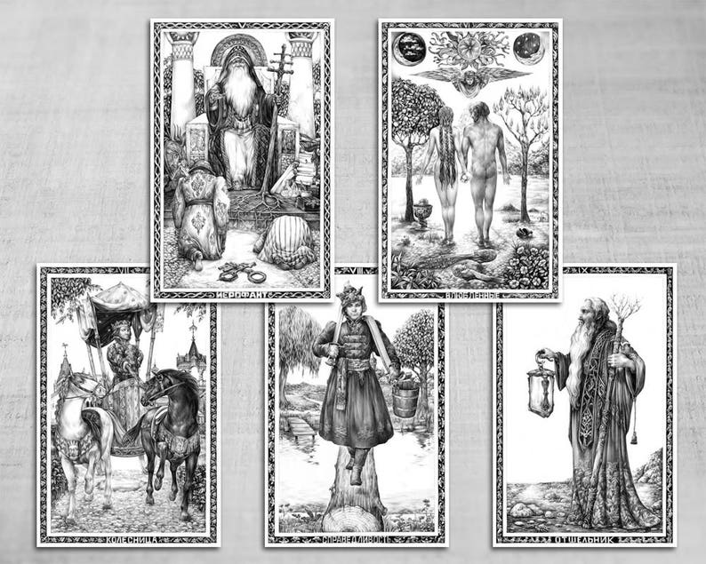Russian Tarot Set of 22 Postcards Major Arcana 13 x 20 Etsy