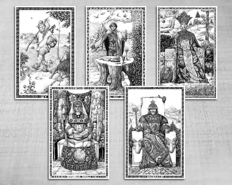 Russian Tarot Set of 22 Postcards Major Arcana 13 x 20 Etsy