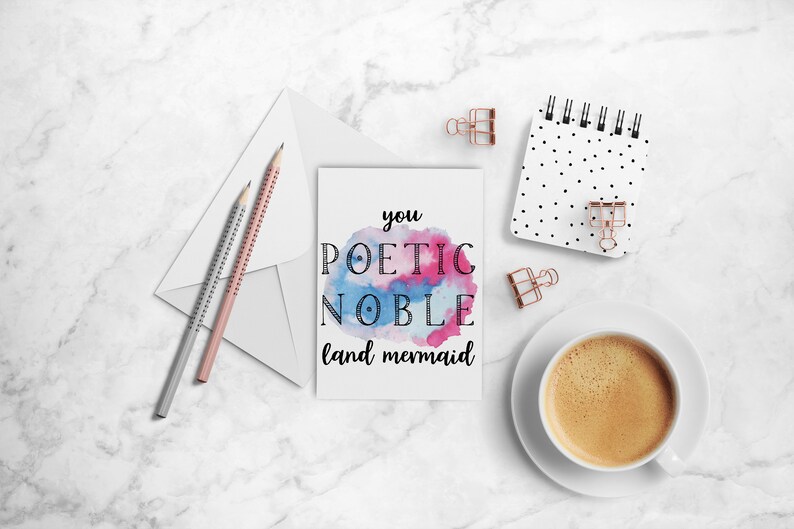 Parks and Rec Leslie Knope Ann Perkins Best Friends Greeting Card You Poetic Noble Land Mermaid