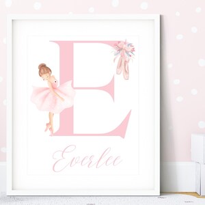 Ballerina Initial Nursery PRINTABLE|Personalized Ballerina Girl Gift|Ballerina Nursery Wall Art|DIGITAL DOWNLOAD|Printable Ballerina sign