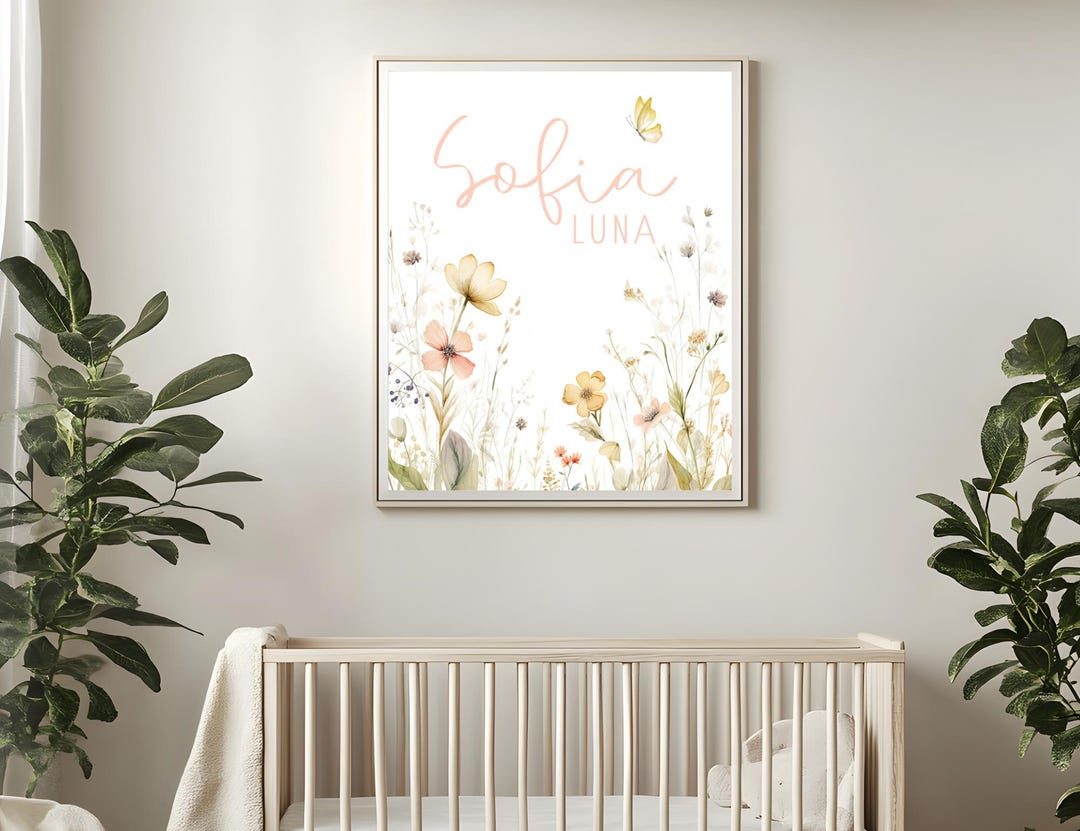 Wildflowers Nursery Print|personalized Girl Gift|wildflowers Nursery ...