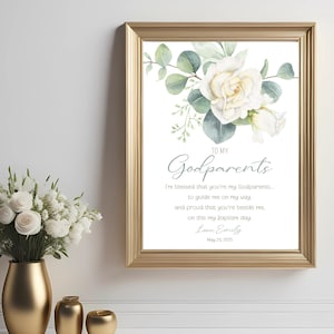 Godparents Gift on Baptism Day|Godparents PRINTABLE|Prayer Sign|DIGITAL DOWNLOAD|Custom Godparents printable gift|Gift from Godchild