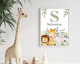 Safari Animals PRINTABLE|Safari Nursery Wall Art|DIGITAL DOWNLOAD|Printable Safari wall art for child's room|giraffe elephant zebra lion