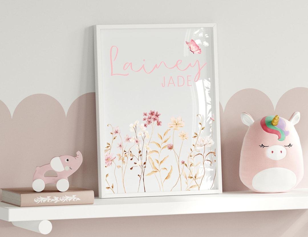 Wildflowers Nursery Print|personalized Girl Gift|personalized ...