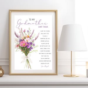 Godmother Gift on Baptism Day|Godmother PRINTABLE|Prayer Sign|DIGITAL DOWNLOAD|Custom Godmother printable gift|Gift from Godchild