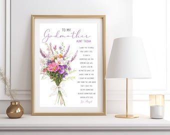 Godmother Gift on Baptism Day|Godmother PRINTABLE|Prayer Sign|DIGITAL DOWNLOAD|Custom Godmother printable gift|Gift from Godchild