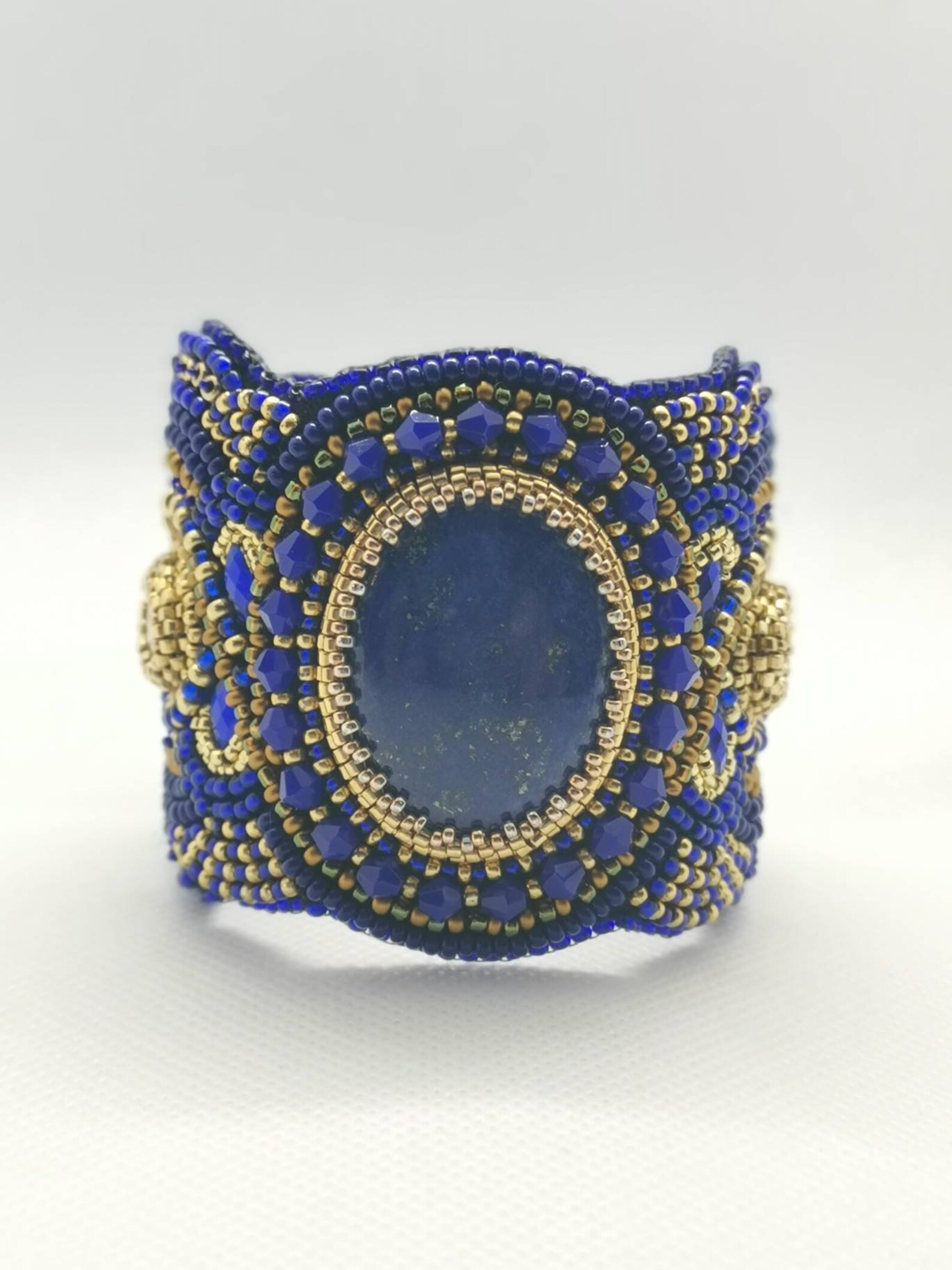 Bead Embroidered Cuff Bracelet Etsy