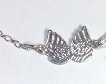 Sterling silver angel wings necklace