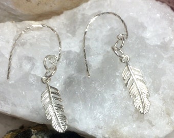 Feather earrings and pendant, Sterling Silver