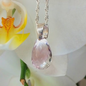 Faceted Ametrine necklace with Singapore twist sterling silver chain
