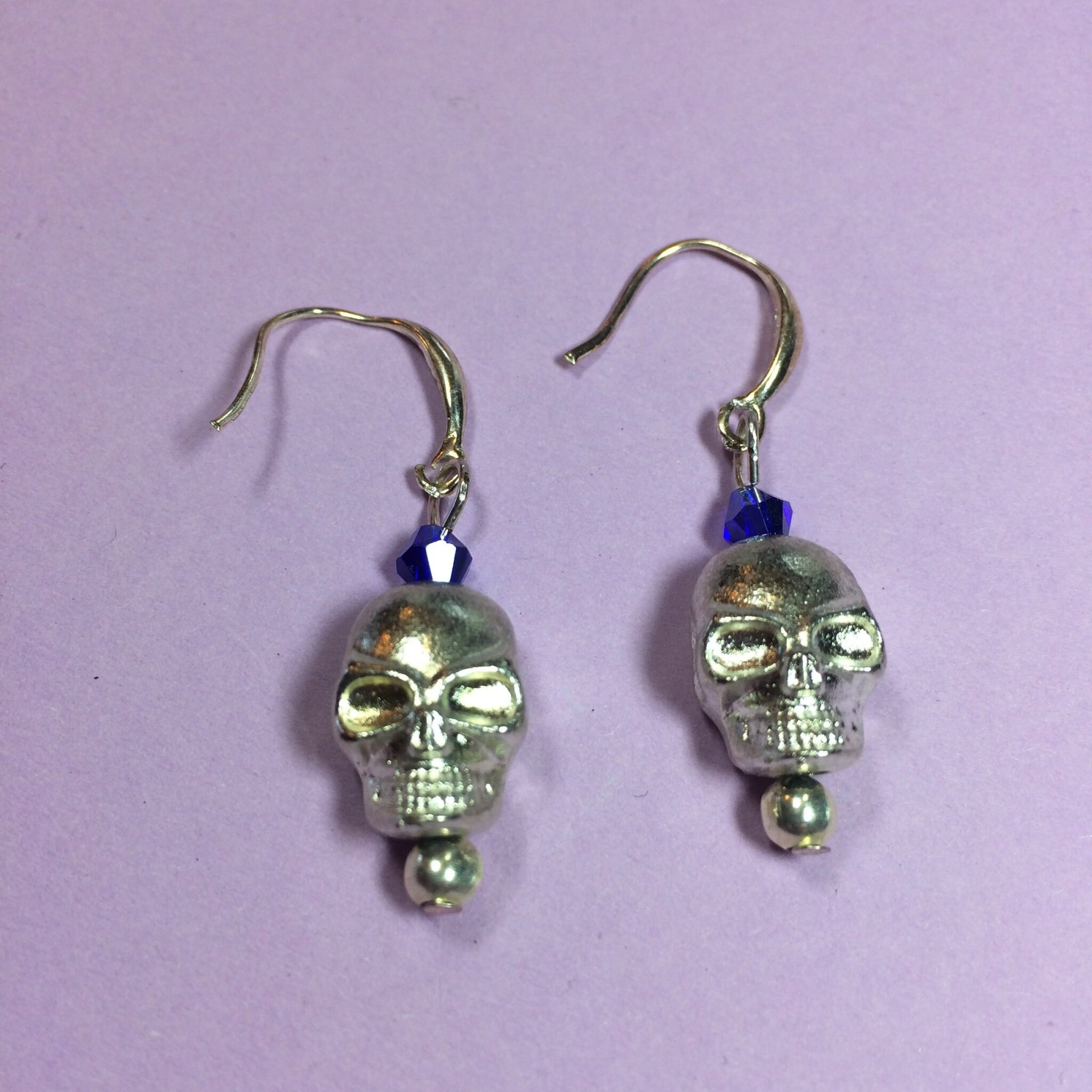 LOLIAS Orecchini Teschio In Argento Sterling 925 Con CZ - Halloween Gotico Incubo Prima Natale, Ciondolo Cristallo Forma Teschio