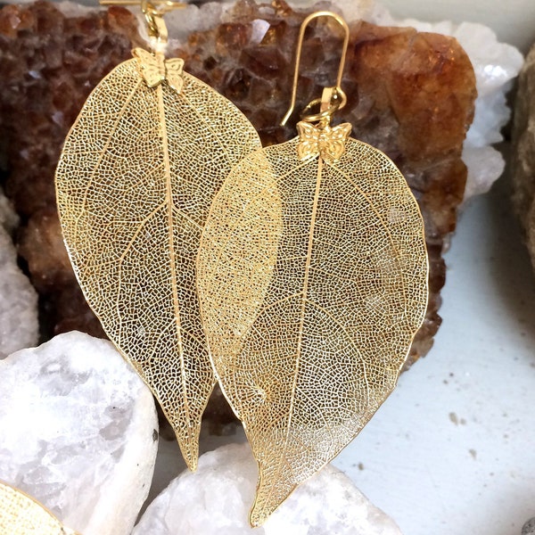 Copper Beech set, earrings and pendant- Gold, Rose Gold, Silver or Gunmetal