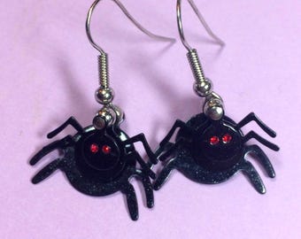 Halloween Spider earrings with Sterling Silver ear wires