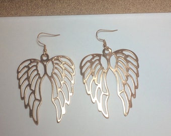 Angel Wings earrings, Rose Gold