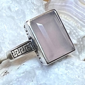 Rose Quartz Sterling Silver Cocktail Ring, also in Black Onyx and Fluorite.