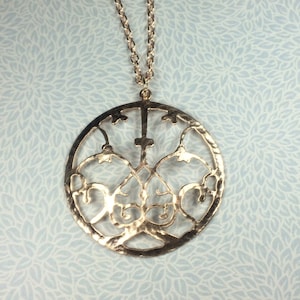 Large rose gold filgree pendant