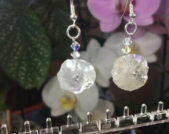 Mystic quartz Sterling silver earrings with Swarovski crystal