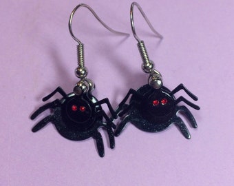 Halloween Spider earrings with Sterling Silver ear wires