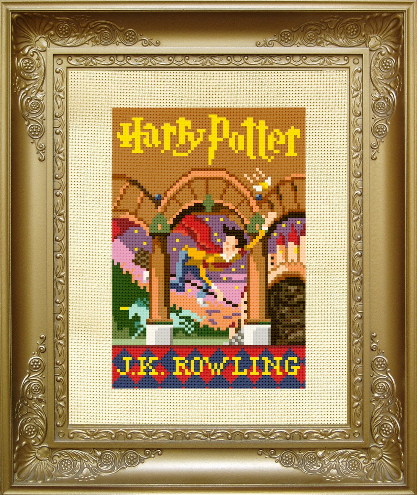 Harry Potter cross stitch pattern // sorcerers stone book | Etsy