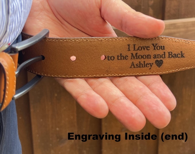 Custom Handmade Full Grain Leather Belt, Personalized Gift for him, Laser Engraved Handmade Belt, Genuine Leather Men Belt, Anniversary Gift