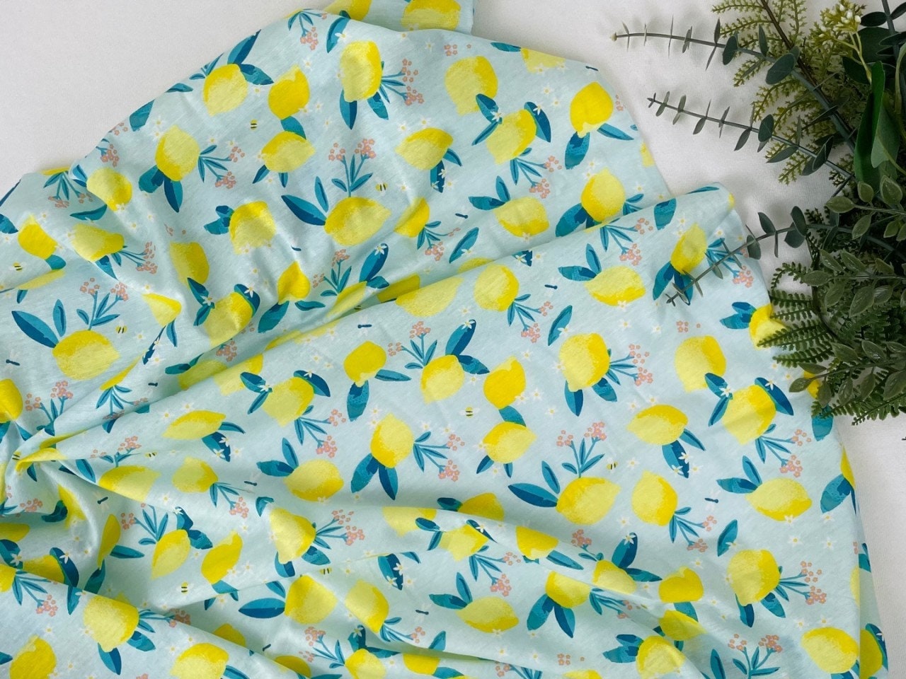 Lemon pattern Single 40s Jacquard Fabric Etsy