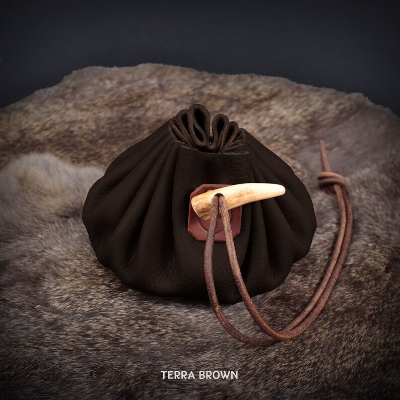 2 Style Options Leather Possibles Pouch Drawstring Medium Made in Britain Natural Bushcraft Survival /& Camping Gear Equipment Gift