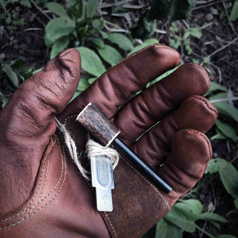 Leather Tinder Pouch Small Fire Starting Kit Ferro Rod Etsy