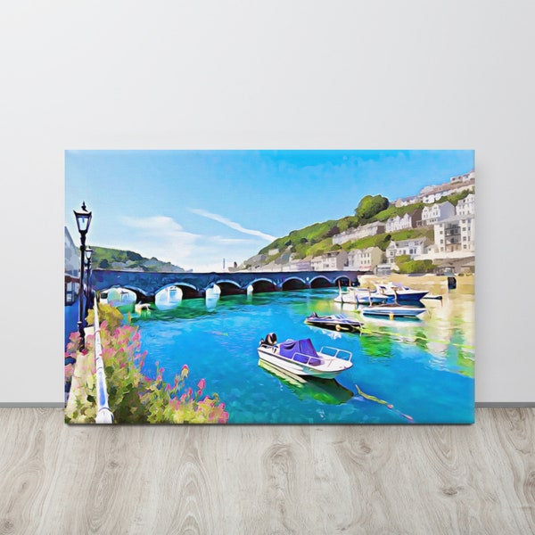 Looe, Cornwall, England Canvas Prints, Available in 4 Sizes, Unique Artwork, FREE UK SHIPPING