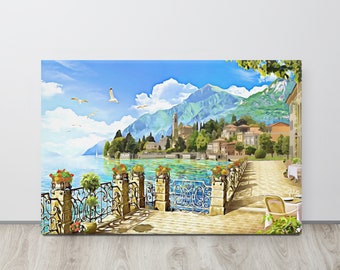 Lake Como, Italy Canvas Print - Choice of Sizes, FREE UK POSTAGE, Quality Canvas Print