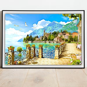 Lake Como, Italy Travel Print, Choice of Sizes, FREE UK POSTAGE, Quality Print