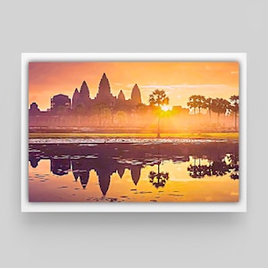 Angkor Wat Sunset, Cambodia Travel Print - Choice of Sizes, FREE UK POSTAGE, Quality Print