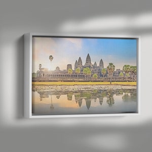Angkor Wat Sunrise Framed Canvas,  Fade Resistant, FREE SHIPPING, Ready to Hang