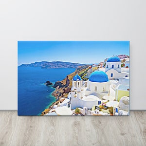 Santorini, Greece Canvas Print - Choice of Sizes, FREE UK POSTAGE, Quality Canvas Print