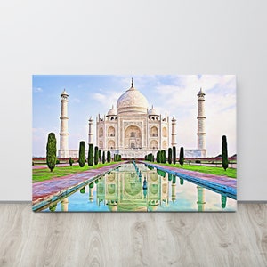 Taj Mahal, India Canvas Print, Available in 4 Sizes, Original Artwork, FREE SHIPPING