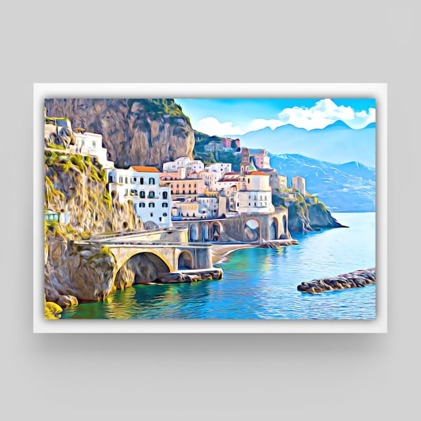 Amalfi Coast, Italy Travel Print, Choice of Sizes, FREE UK POSTAGE, Quality Print