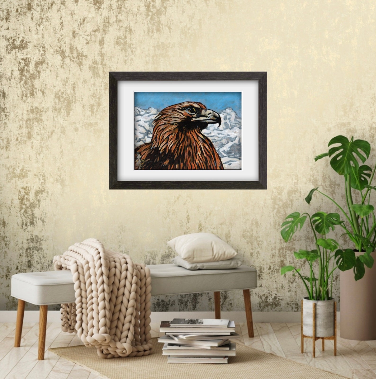 Framed Eagle Print of Original Artwork A2 framed Bird of Prey Etsy
