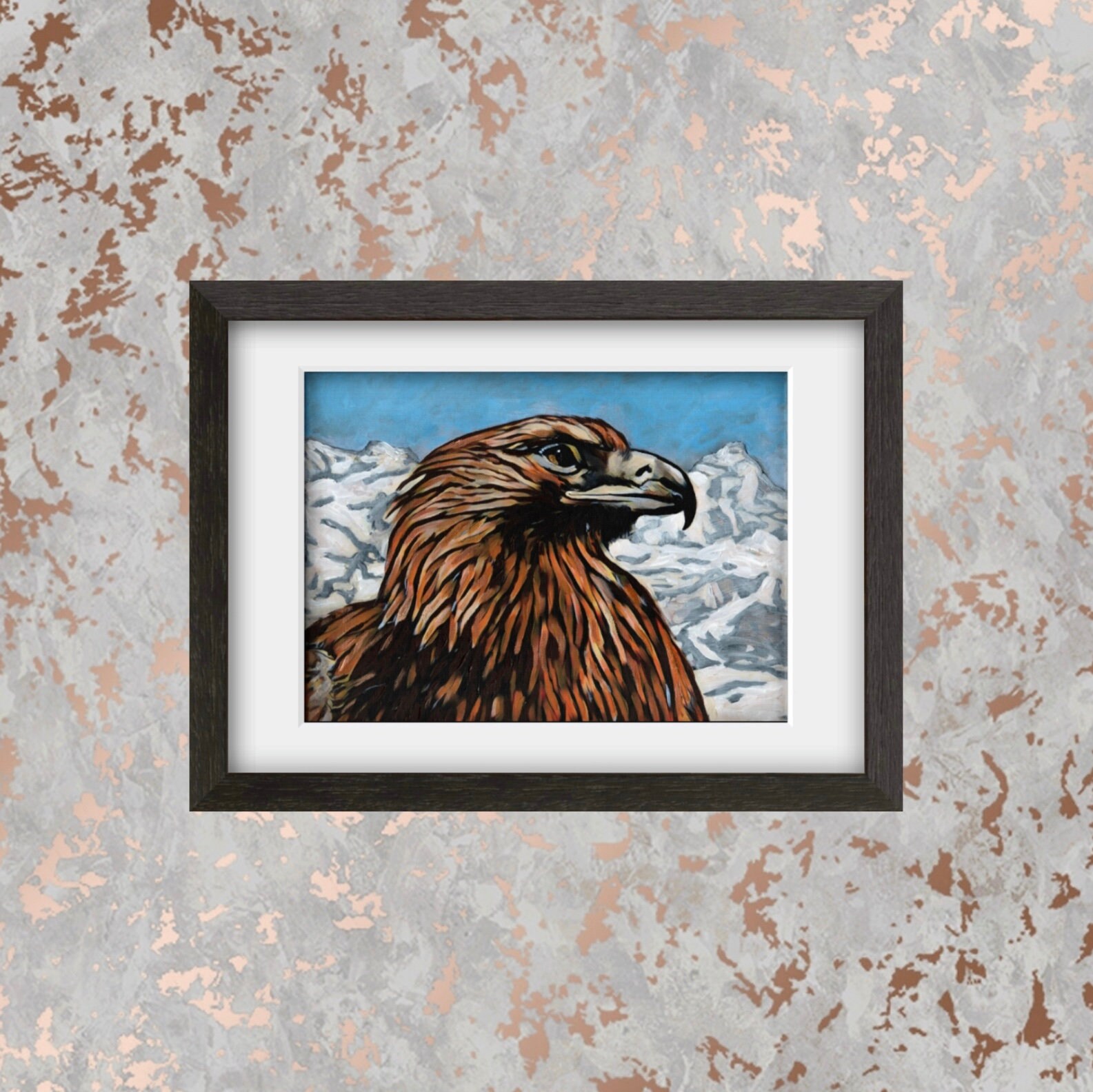 Framed Eagle Print of Original Artwork A2 framed Bird of Prey Etsy