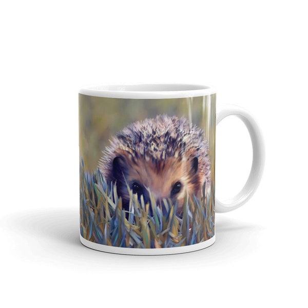 Glossy Mug, Dishwasher Safe, Microwave Safe, Available in 2 Sizes, Cute Hedgehog Design. FREE UK SHIPPING