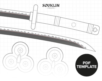 One Piece - Roronoa Zoro's Enma - PROP BLUEPRINT & PATTERN