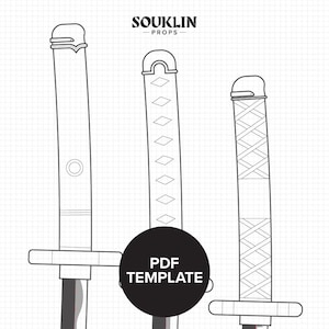 One Piece - Roronoa Zoro's Katana's Triple Pack - PROP BLUEPRINT & PATTERN